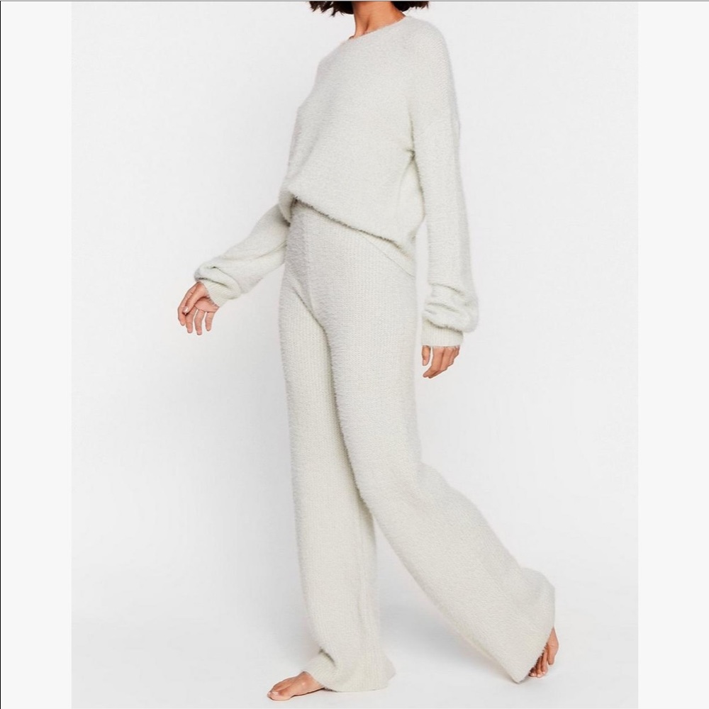 NastyGal Matching Fluffy Sweater Set Size Small